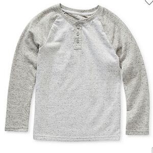Thereabouts Little & Big Boys Grey Long Sleeve Henley Shirt